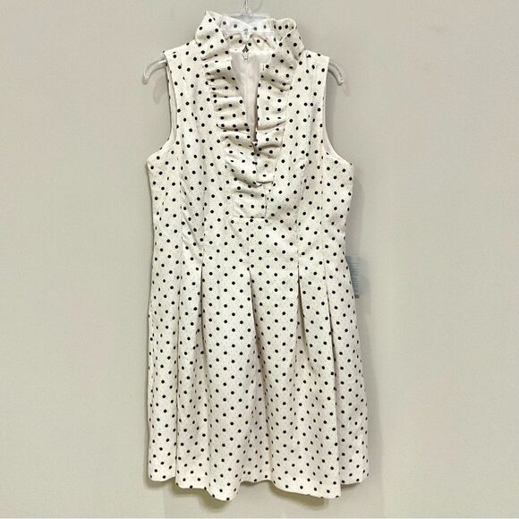 Harper Rose Dress Metallic Polka Dot Sleeveless Fit & Flare Sz 14 New Ruffle - Picture 2 of 6